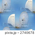 観覧車とビルのシームレスイメージ 2740678