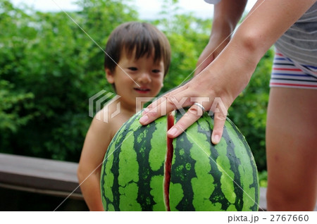 スイカを切ってる風景 スイカを切ってる風景 2767660