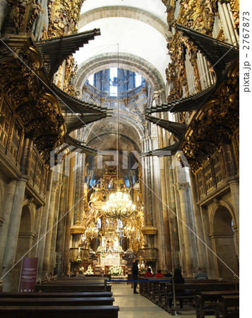 サンティアゴ デ コンポステーラ大聖堂の祭壇の写真素材