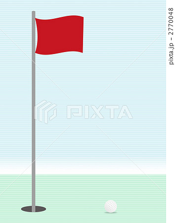 ゴルフフラッグ 旗 ボールゴルフボールのイラスト素材