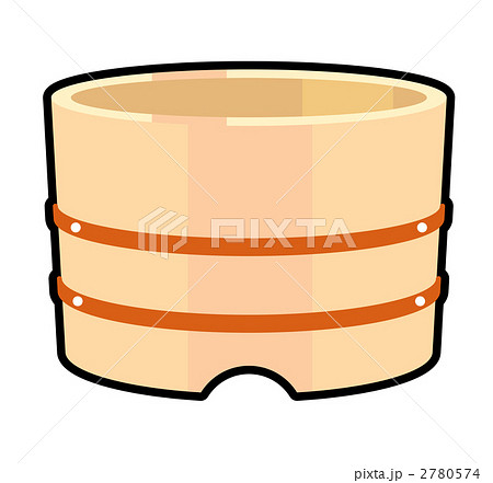 木製の桶のイラスト素材