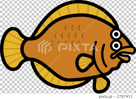 魚のイラスト カレイ 鰈 かれいのイラスト素材
