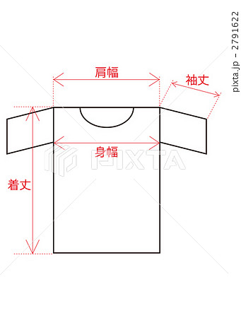 Tシャツサイズ表記のイラスト素材