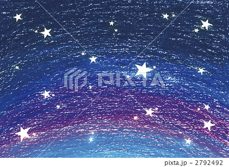 クレヨンで描いた星背景 紺色のイラスト素材
