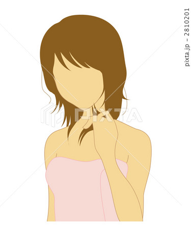 ダメージヘアのイラスト 茶髪のイラスト素材