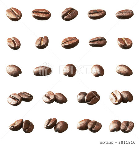 コーヒー豆 切り抜き素材セット１の写真素材