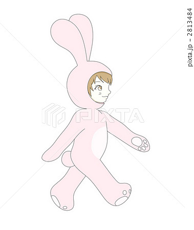 着ぐるみ 子供 横向きのイラスト素材