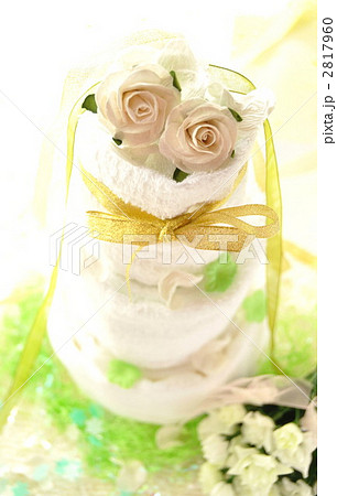 タオルアート ウエディングケーキ 結婚式の写真素材