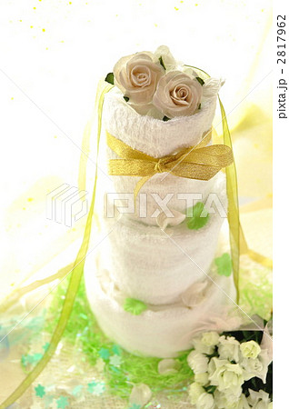 タオルアート ウエディングケーキ 結婚式の写真素材