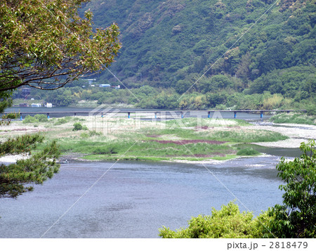 佐田の沈下橋 の写真素材