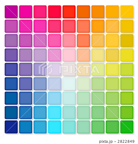 カラーパレット カラーチャート 色見本のイラスト素材