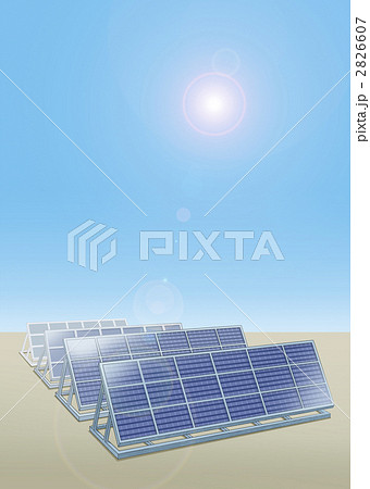 クリーンエネルギー01 太陽光発電 のイラスト素材