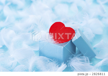 羽毛とハート（ブルー） 2826811