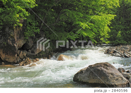 新緑と松川渓谷 2840596
