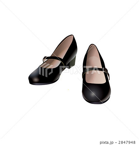 女性用の黒いパンプスのイラスト 2847948