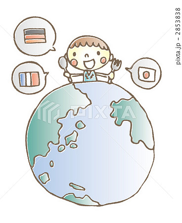 子供 地球 世界地図のイラスト素材 2853838 Pixta