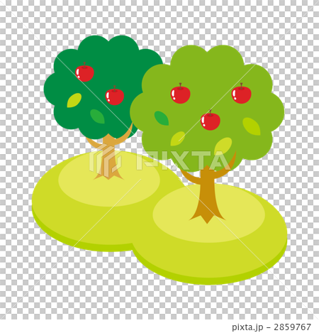 りんごの木 2本のイラスト素材
