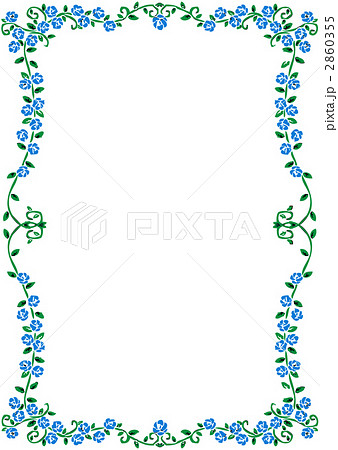 青薔薇 フレーム イラストのイラスト素材