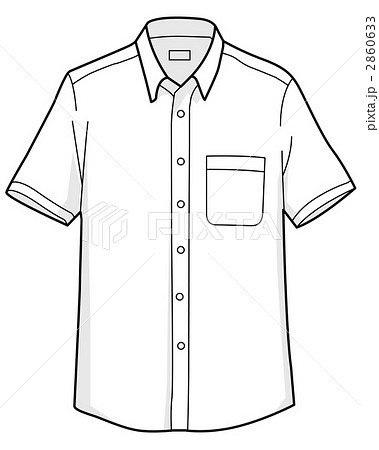 ワイシャツ Yシャツ 半袖シャツのイラスト素材