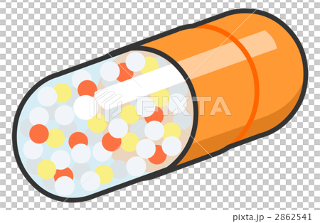 薬カプセルのイラスト素材
