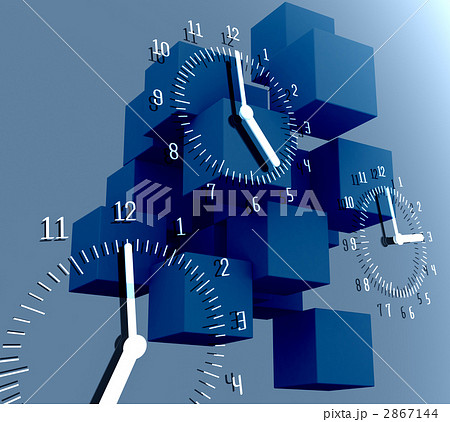 時間　時計　キューブ 2867144