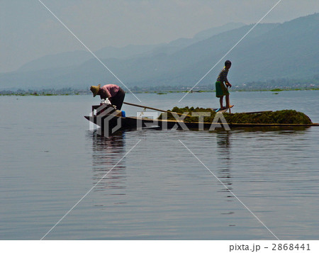 湖で働く人たち（インレー湖／ミャンマー） 2868441