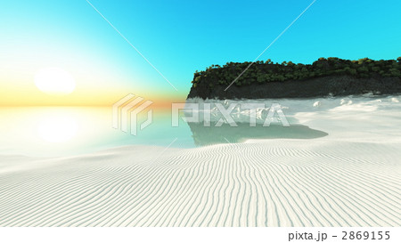 海 無人島 Cgのイラスト素材