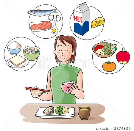 食生活 バランスよく のイラスト素材