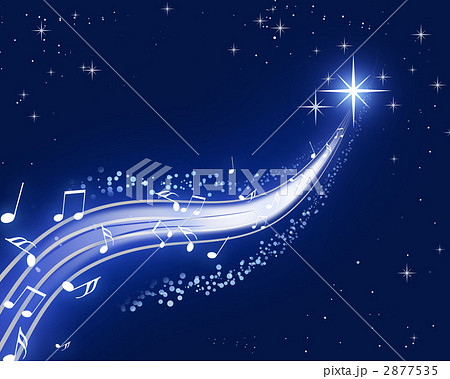 音楽 五線譜 譜面 流星 彗星 流れ星 音符のイラスト素材