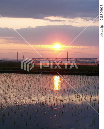 夕焼け 農村 夕焼け 農村 2880908