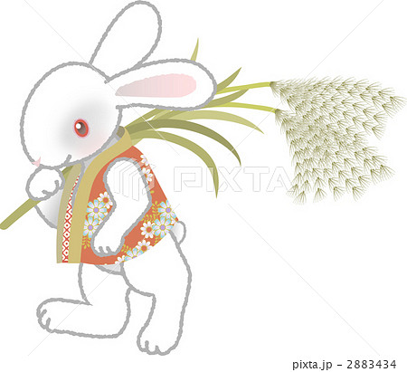 ススキを担ぐ白うさぎ ススキを担ぐ白うさぎ 2883434