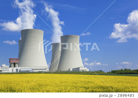 チェコの原子力発電所と菜の花畑 チェコの原子力発電所と菜の花畑 2896485