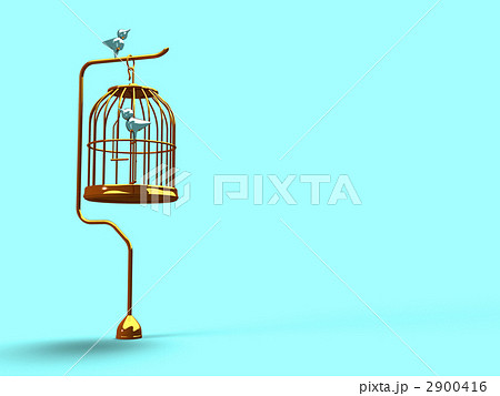 鳥籠 かご 鳥のイラスト素材