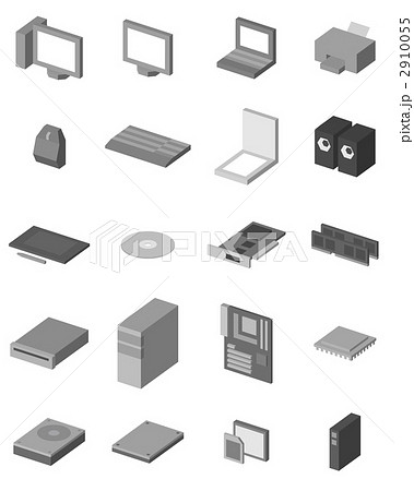 パソコン・周辺機器アイコンセットのイラスト素材 [2910055] - PIXTA