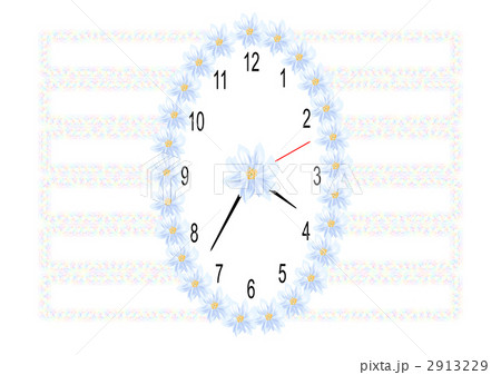 花飾りの時計の予定書き込み表のイラスト素材