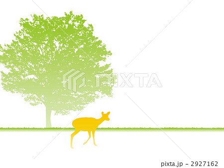 動物シルエット 影絵 木のイラスト素材 2927162 Pixta