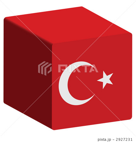 国旗 キューブ トルコのイラスト素材