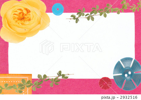 コラージュボタンと花のイラスト素材 2932516 Pixta