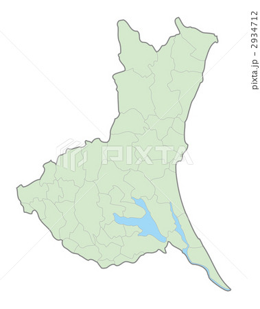 茨城県地図 色付 のイラスト素材