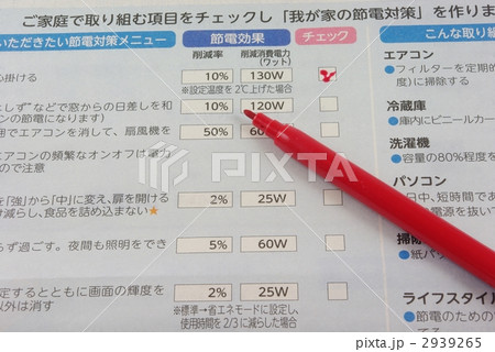 電力対策チェックシート 2939265