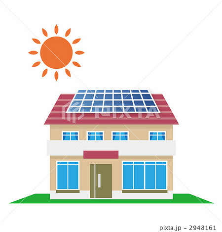 ソーラーパネルと家のイラスト素材 2948161 Pixta