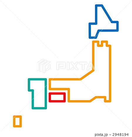 日本地図 日本列島 日本のイラスト素材 2948194 Pixta