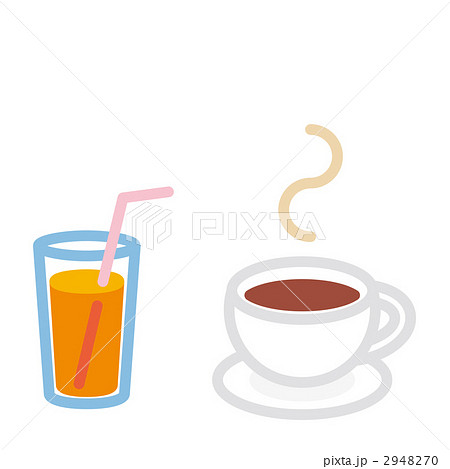 オレンジジュース コーヒー 飲物のイラスト素材