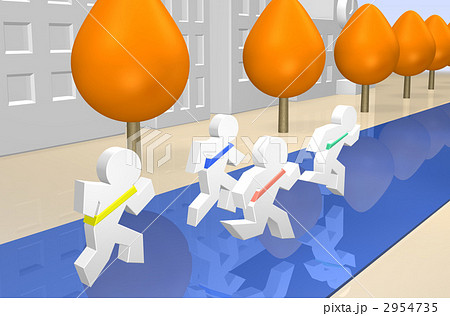 駅伝をあらわすCGイラスト 2954735