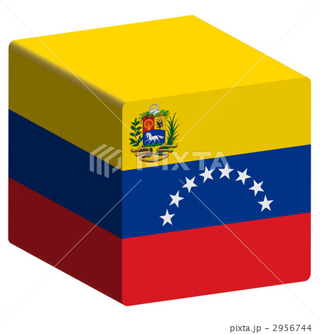 国旗 キューブ ベネズエラのイラスト素材
