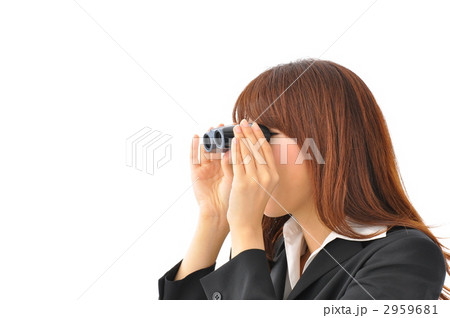 双眼鏡　女性　ビジネススーツ 2959681