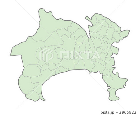 神奈川県地図 色付 のイラスト素材 2965922 Pixta