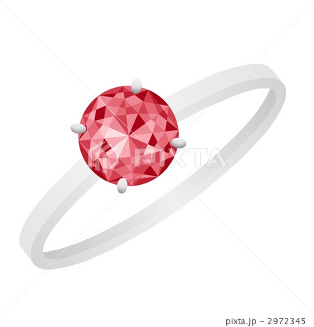 Ruby Flat Ring Stock Illustration