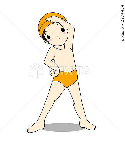 水泳男子　橙色 2974464