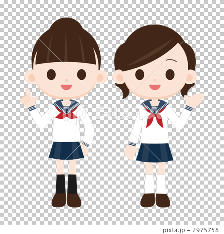 セーラー服の女の子　二人 2975758